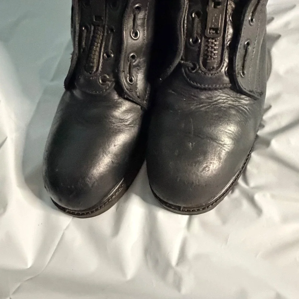 Ranger Mens Firewalker Firefighting Boots Black Leather Zip Front Goodyear 10